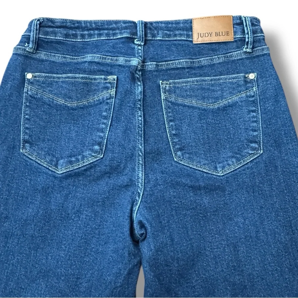 Judy Blue Straight Fit Blue Denim Jeans High Rise JB88575-DK Women’s Size 32 - Picture 13 of 14